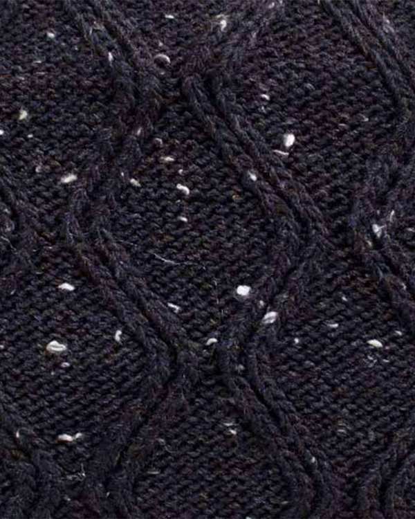 ست شال گردن و کلاه و دستکش بافت بچگانه سرمه ای زغالی تارتن Tartan مدل آران 2 سوزنه لوزی - تصویر 2