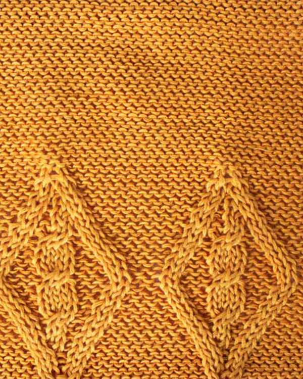 ست شال گردن و کلاه و دستکش بافت بچگانه خردلی تارتن Tartan مدل آران طرح گل - تصویر 2