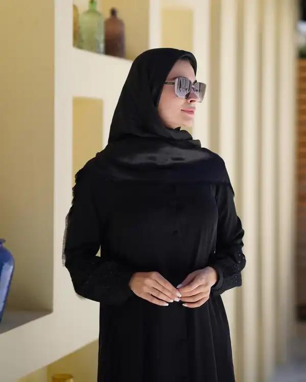 مانتو زنانه مشکی نورا Noura مدل ریحانه - تصویر 3