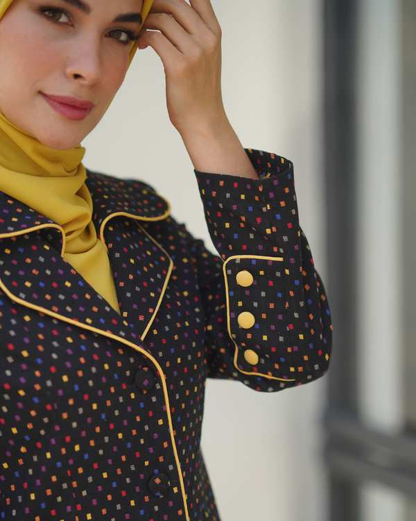 مانتو زنانه مشکی نورا Noura مدل ملودی - تصویر 3