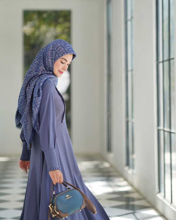 مانتو زنانه آبی طوسی نورا Noura مدل رژینا - تصویر 4