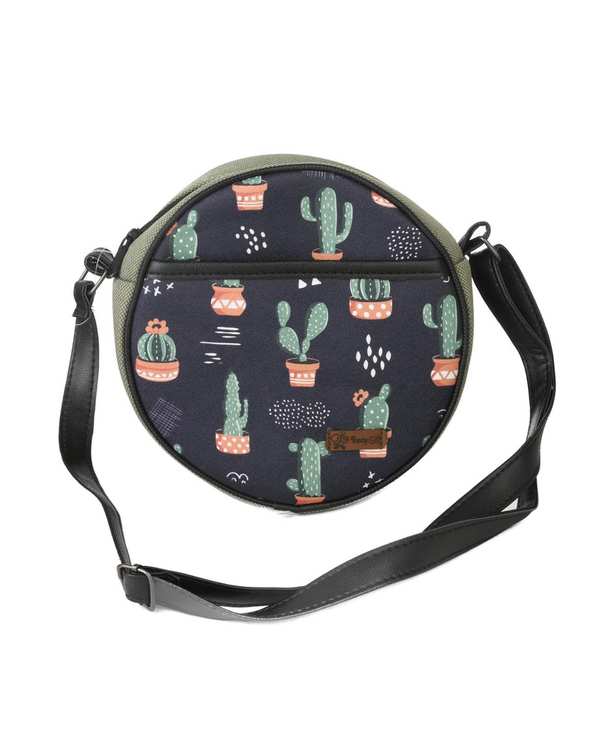 کیف زنانه دوشی سبز وندی Vandy مدل کلوچه طرح کاکتوس