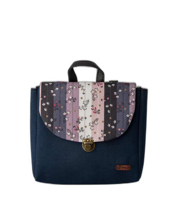 کیف زنانه دوشی سرمه ای گلدار وندی Vandy مدل گلدونه