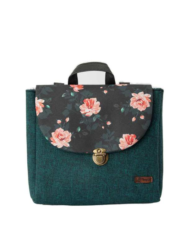 کیف زنانه دوشی سبز یشمی گلدار وندی Vandy مدل گلدونه