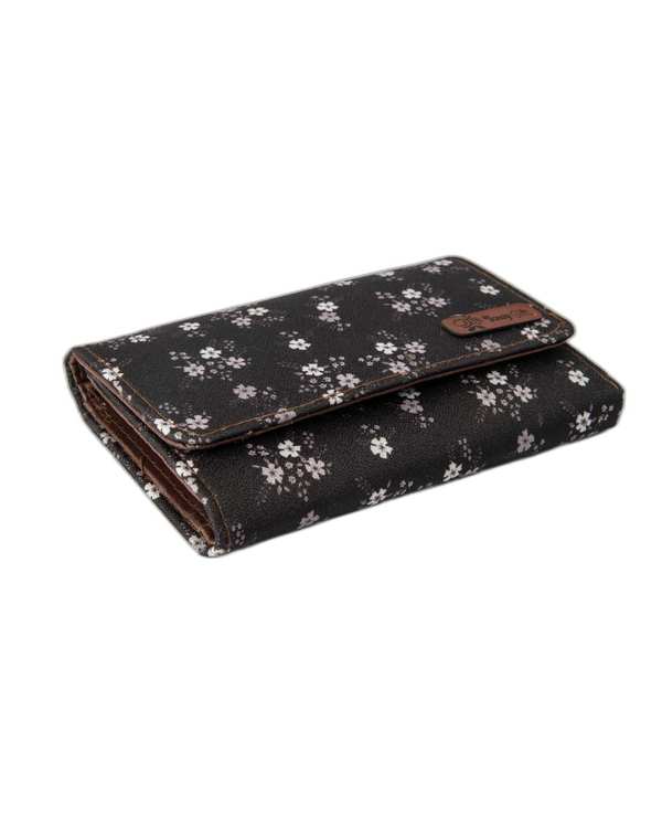 کیف پول مشکی وندی Vandy مدل شاپرک طرح گل کد 1025 - تصویر 2