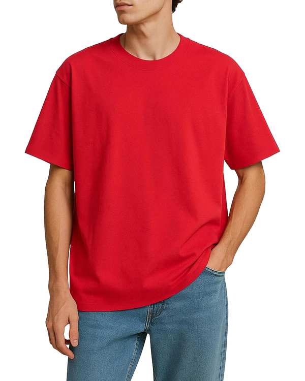 تی شرت مردانه یقه گرد اور سایز قرمز هومنیتی Whomanity مدل WYMTSWILSON