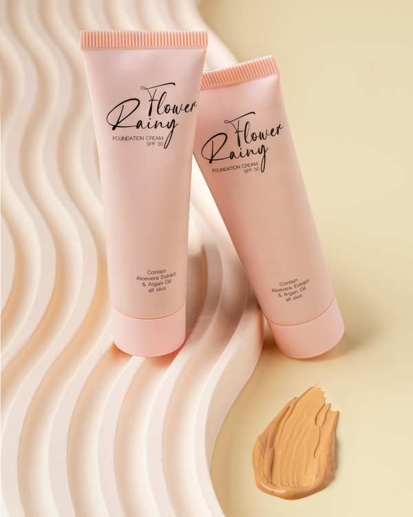کرم پودر 4 در 1 با SPF30 رینی فلاور Rainy Flower حاوی روغن آرگان و آلوئه ورا کد C02 حجم 30ml - تصویر 4