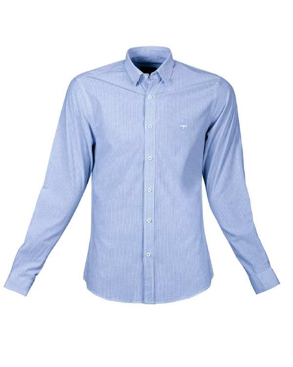 پیراهن مردانه آبی چهارخانه امشاسپند Amshaspand مدل CHESS