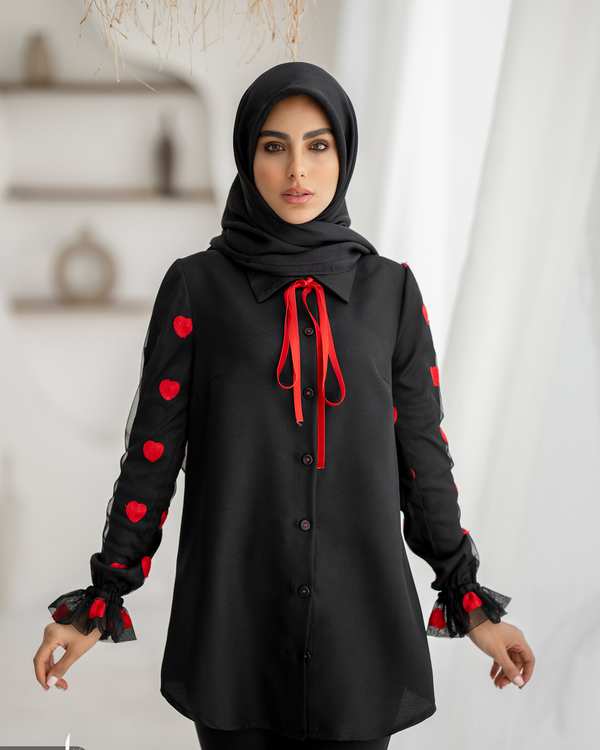تونیک زنانه مشکی نورا Noura مدل آنالی - تصویر 2
