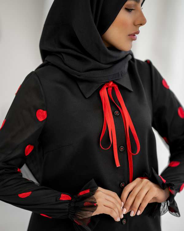 تونیک زنانه مشکی نورا Noura مدل آنالی - تصویر 3