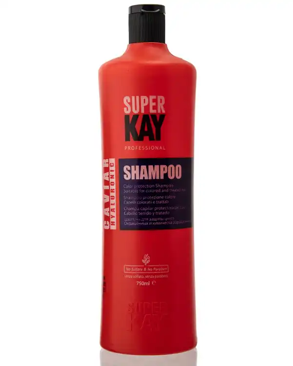شامپو مو سوپر کی Super Kay حاوی عصاره خاویار و هیالورونیک اسید 750ml