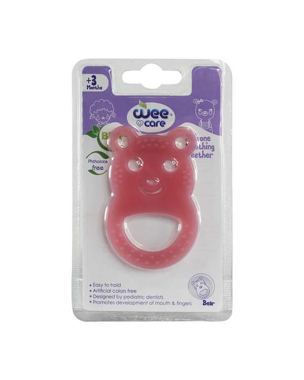 دندان گیر سیلیکونی صورتی وی کر Wee Care مدل خرس T402 - تصویر 2