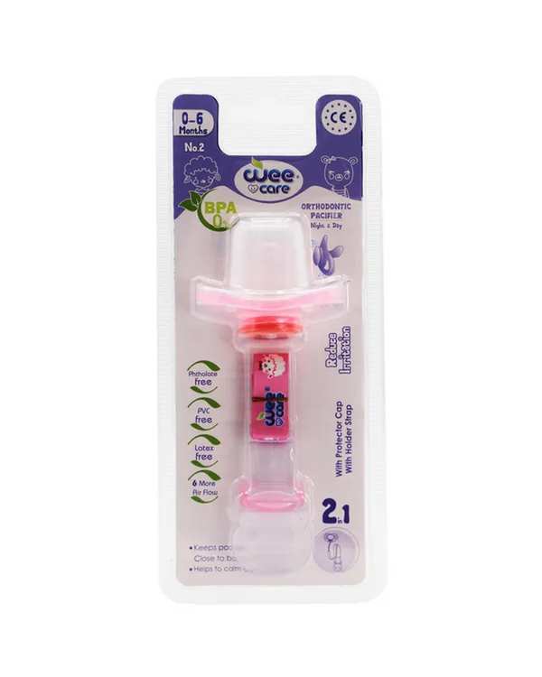 پستانک ارتودنسی صورتی وی کر Wee Care شماره 1 کد P110