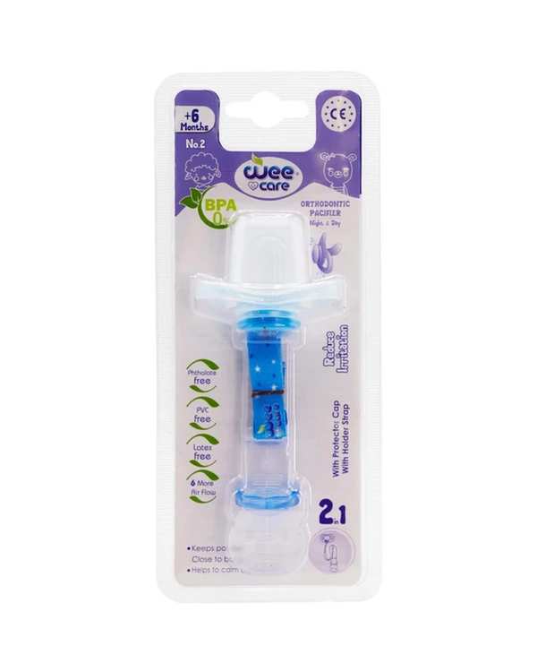 پستانک ارتودنسی آبی وی کر Wee Care شماره 2 کد P111
