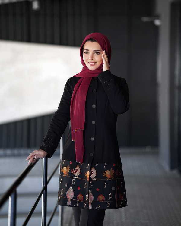 ست مانتو و شلوار زنانه مشکی نورا Noura مدل توکا - تصویر 9
