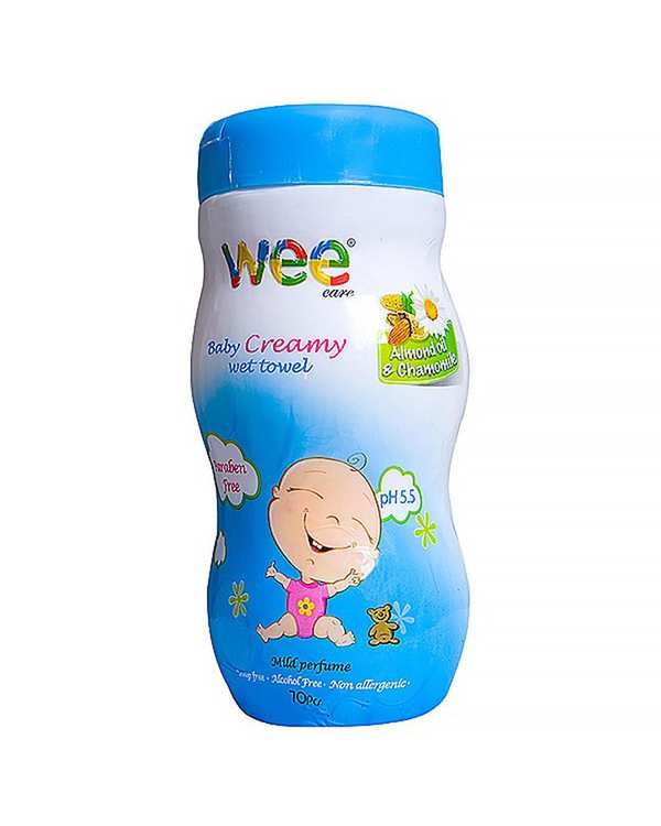 دستمال مرطوب کودک کرمی وی کر Wee Care بسته 70 عددی