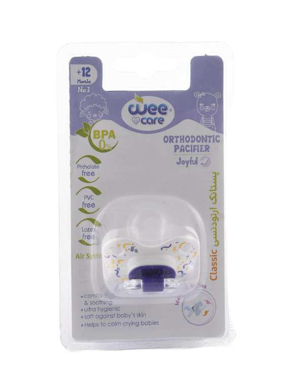 پستانک ارتودنسی سیلیکونی وی کر Wee Care کد p123 سایز 3