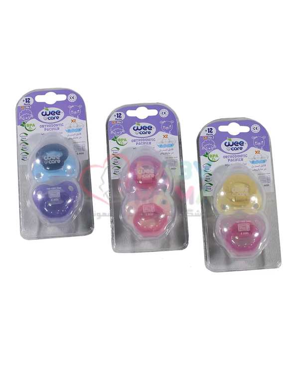 پستانک ارتودنسی سیلیکونی دو قلو قابدار وی کر Wee Care مدل p137 - تصویر 3