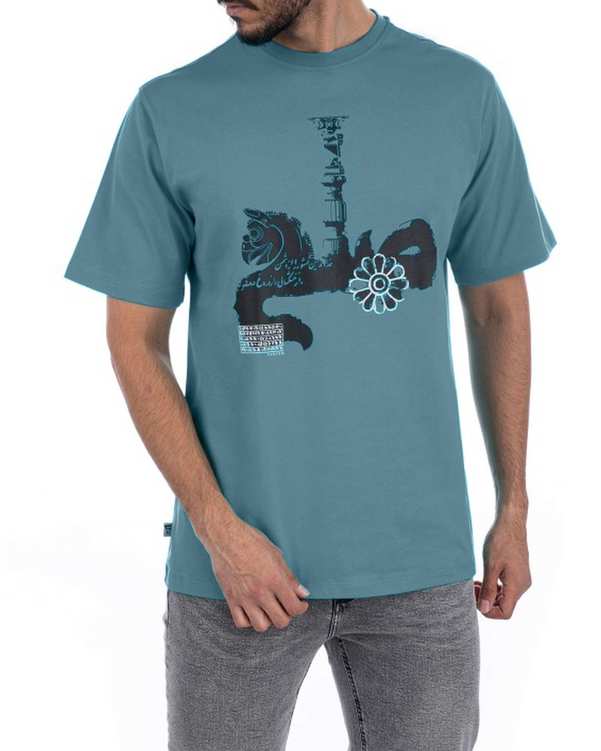 تی شرت مردانه یقه گرد آبی فدیکو Fedyco کد 4029