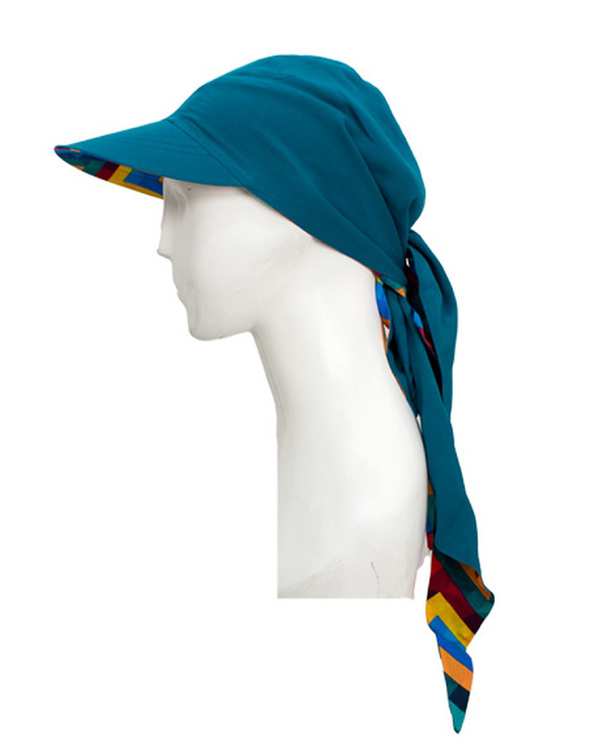 کلاه زنانه پارچه ای گره ای دو رو تارتن Tartan - تصویر 2