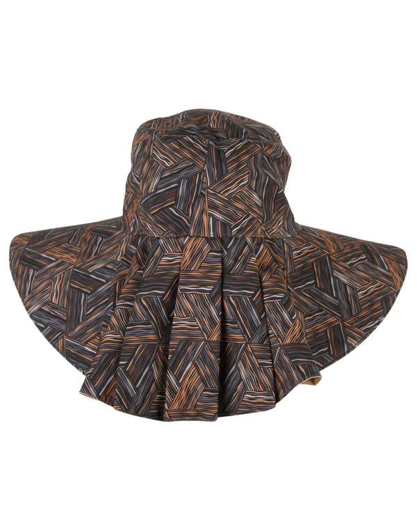 کلاه پارچه ای نقاب پیلی دار دو رو خردلی تارتن Tartan طرح مثلث - تصویر 3