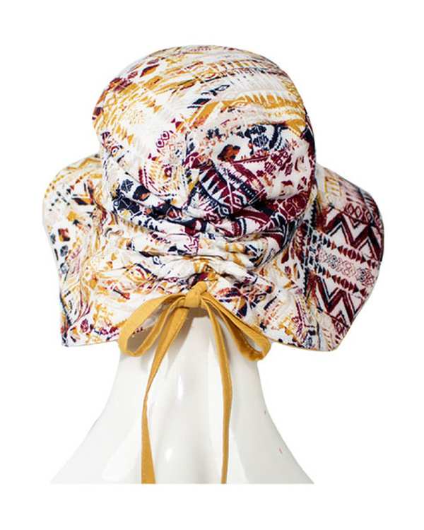 کلاه پارچه ای دو رو دراپه خردلی تارتن Tartan طرح خشتی - تصویر 2