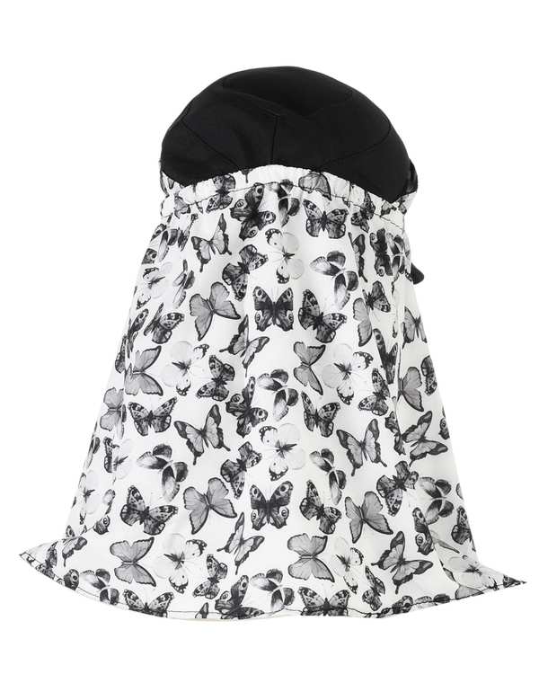 کلاه پارچه ای کلن رو سه تکه سفید مشکی تارتن Tartan طرح پروانه - تصویر 3