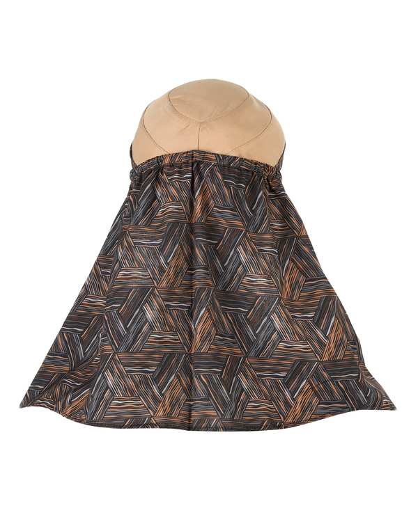 کلاه پارچه ای کلن رو سه تکه خردلی تارتن Tartan طرح مثلث - تصویر 3