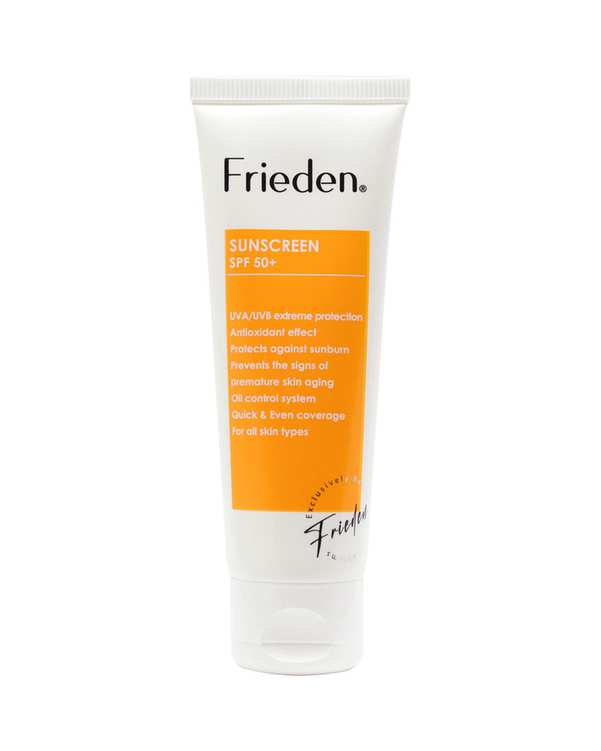 کرم ضد آفتاب بی رنگ SPF50 فریدن Frieden مناسب انواع پوست