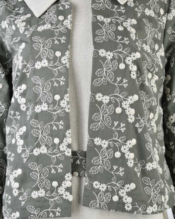 ست کت و سارافون زنانه سبز نورا Noura مدل لیلی - تصویر 5