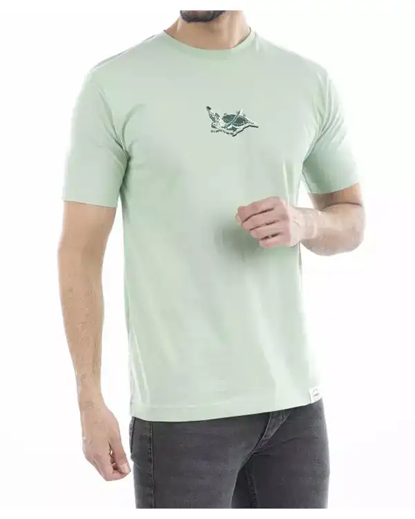 تی شرت مردانه یقه گرد سبز روشن لیوایرن Lioiren مدل Life