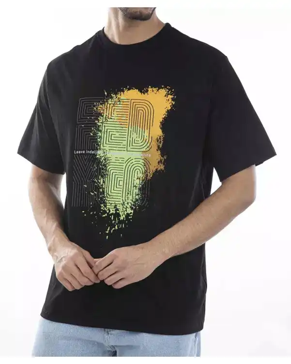 تی شرت مردانه یقه گرد مشکی فدیکو Fedyco کد 7057159