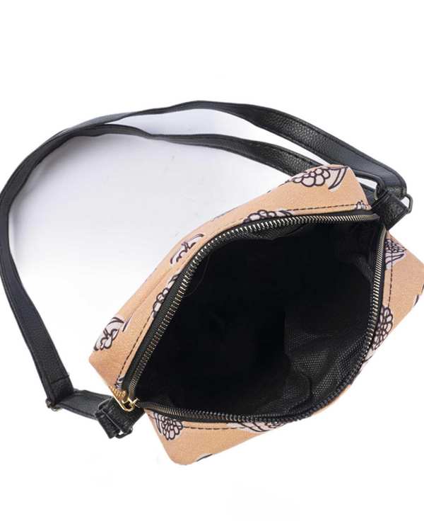 کیف دوشی خردلی وندی Vandy مدل نورا طرح گل کد 1153 - تصویر 3