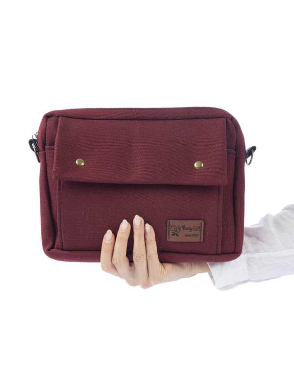 کیف دوشی زرشکی وندی Vandy مدل گندم کد 1139 - تصویر 4