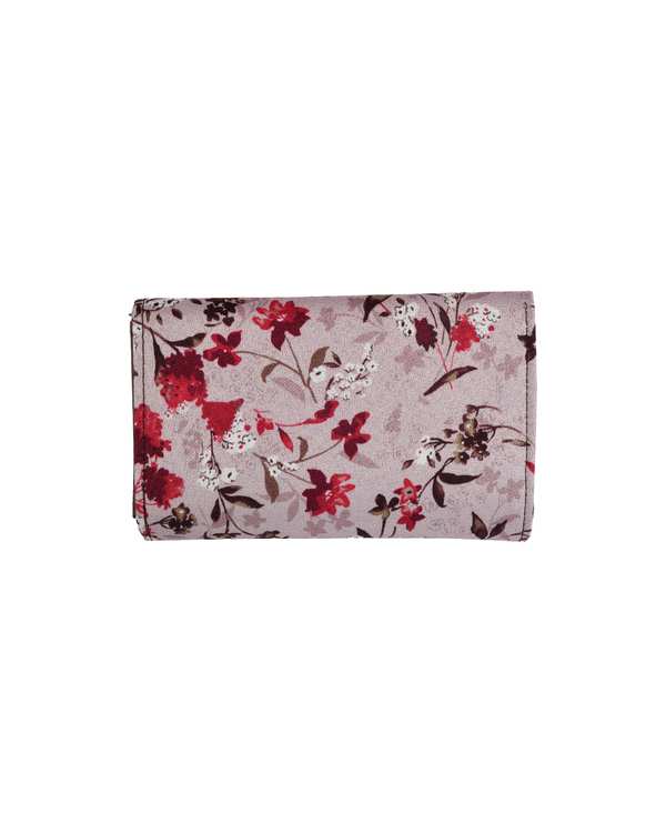 کیف پول وندی Vandy مدل شاپرک طرح گل درشت زرشکی کد 1025 - تصویر 2