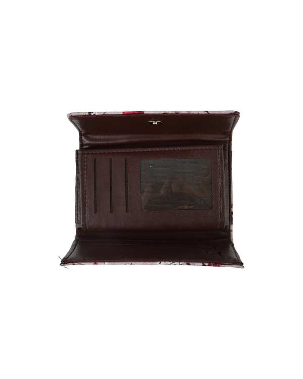 کیف پول وندی Vandy مدل شاپرک طرح گل درشت زرشکی کد 1025 - تصویر 3