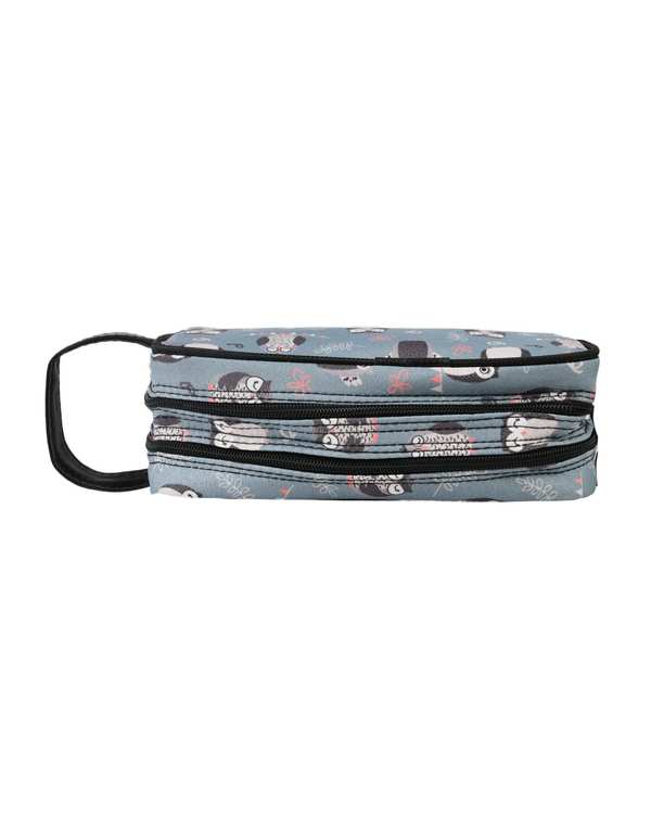 کیف آرایشی و جامدادی دو کاره آبی روشن وندی Vandy مدل آوین طرح جغد کد 1034 - تصویر 3