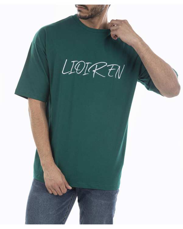 تی شرت مردانه یقه گرد سبز لیوایرن Lioiren طرح Lioiren کد 1051211