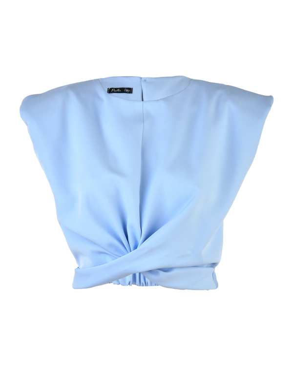 تاپ زنانه کراپ پایین گره آبی پاپیلون Papillon