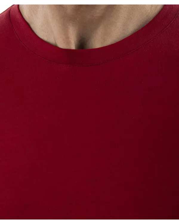 تی شرت مردانه یقه گرد عنابی لیوایرن Lioiren کد 1051211 - تصویر 3