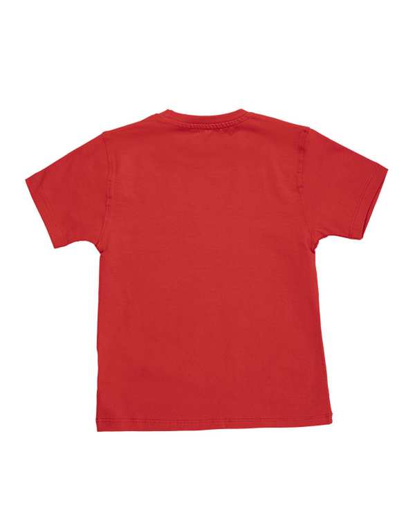 تاپ و تیشرت پسرانه ست تی شرت و شلوارک پسرانه جین قرمز آبی مرینو Merino طرح دوچرخه سوار کد 1148 - تصویر 3