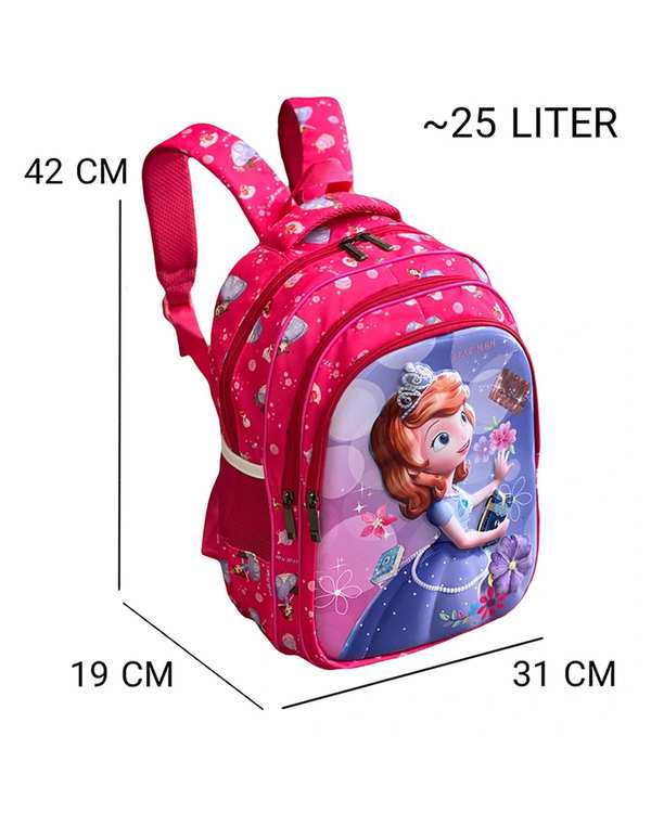 کوله پشتی دخترانه صورتی فوروارد Forward مدل FCLT3926 CINDRELLA طرح برجسته سوفیا - تصویر 11