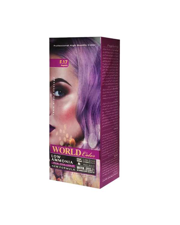 کیت رنگ مو یاسی ورد کالر World Color شماره F.17