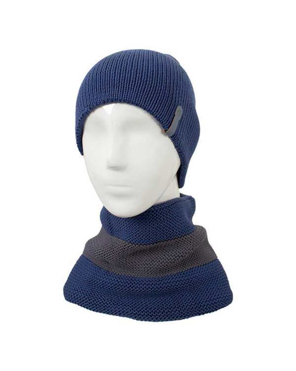 ست شال گردن و کلاه بافت طوسی تیره تارتن Tartan کد 81241200103