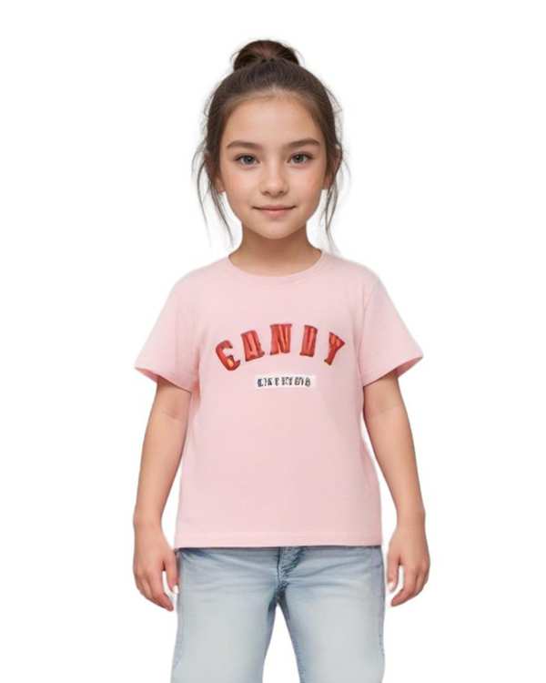 تی شرت دخترانه صورتی هومنیتی Whomanity مدل WYKGTSHT9578