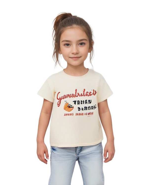 تی شرت دخترانه بژ هومنیتی Whomanity مدل WYKGTSHT9561