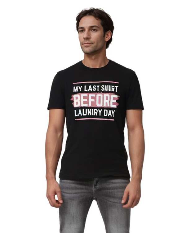 تی شرت مردانه مشکی هومنیتی Whomanity مدل DOWTSLAUNDRY