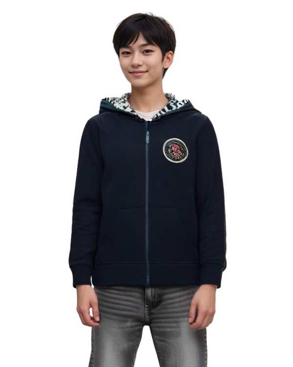 سویشرت پسرانه سرمه ای زیپی هومنیتی Whomanity کد 31008862164