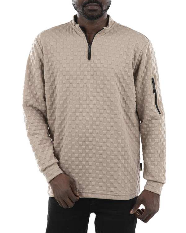 بلوز مردانه نیم زیپ کرم لیوایرن Lioiren مدل am-lio-1010016