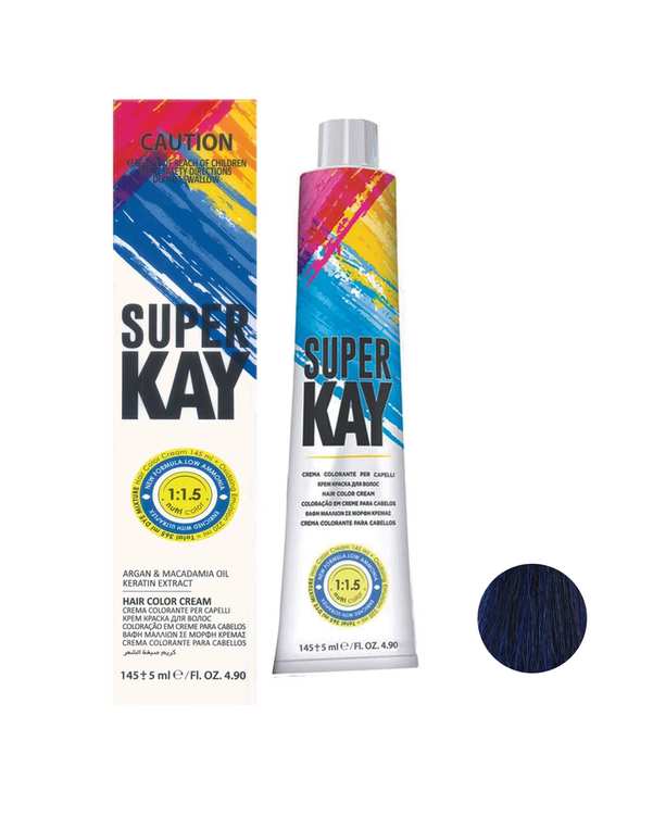رنگ مو سرمه ای کبالتی سوپر کی Super Kay شماره F1 حجم 145ml